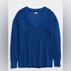 NWT Aerie Oversized V Neck Sweater in Cobalt